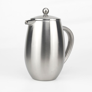 Satin 34oz Coffee Press Double Wall Stainless Steel Dishwasher Safe French Press