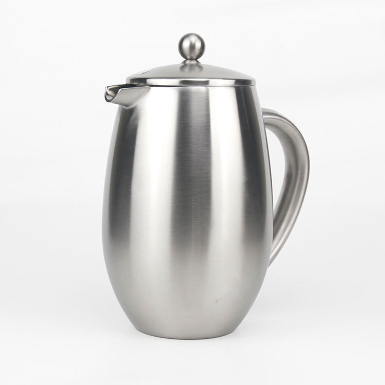 Satin 34oz Coffee Press Double Wall Stainless Steel Dishwasher Safe French Press