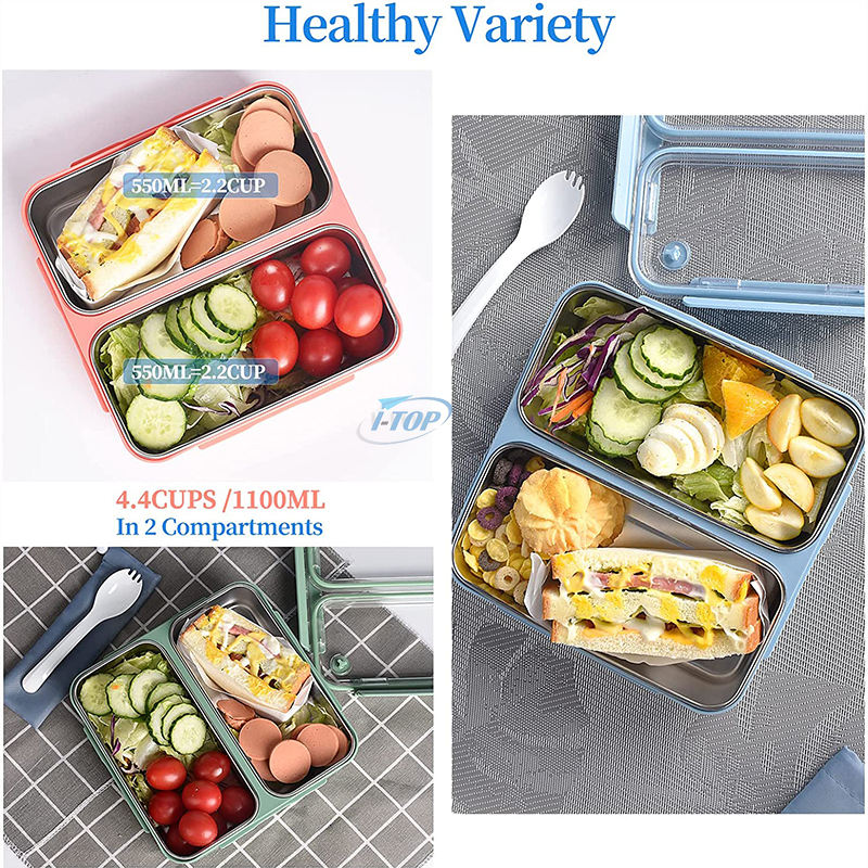 Wholesale Adults & Kids Leakproof Lunch Bento Box food storage container 304 Stainless Steel Lunch Box with Lid