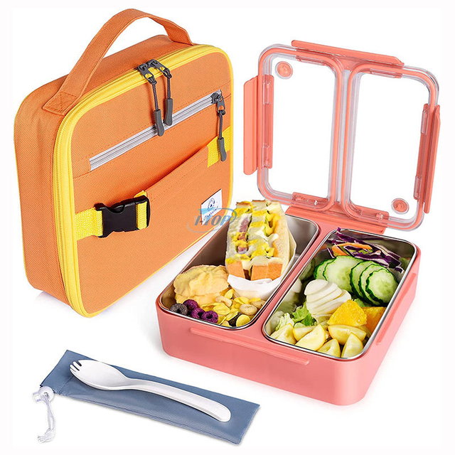 Wholesale Adults & Kids Leakproof Lunch Bento Box food storage container 304 Stainless Steel Lunch Box with Lid