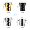 4 Quarts Hammered Metal Drink Bucket Champagne Wine Freeze Longer Insulated Ice Bucket With Handle
