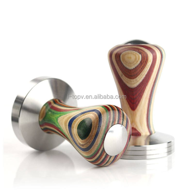 Wooden Coffee Tamper Espresso Coffee Powder Press Tamper Rainbow Coffee Press