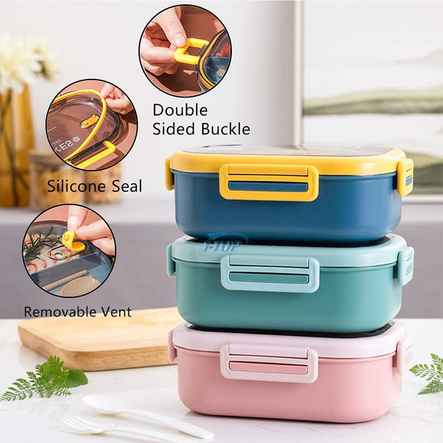 470ML Home BPA Free lunch box kids Leakproof Stainless Steel Food Containers thermal Bento Lunch Box With bag