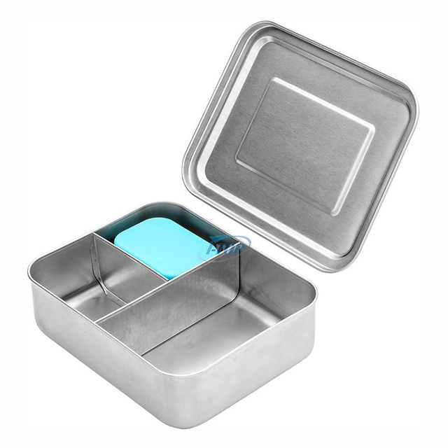 New Arrival leakproof 3 compartments school kids bento style food storage container lunchbox stainless steel bento lunch box for