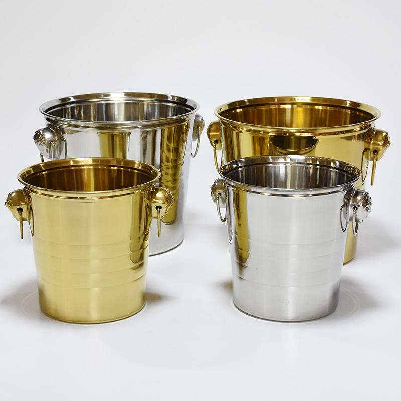 Metal Double Wall Ice Bucket with Lid, Ice Tongs and Strainer 3L Insulated Ice Bucket for Cocktail Bar, Wine, Bar Accessories