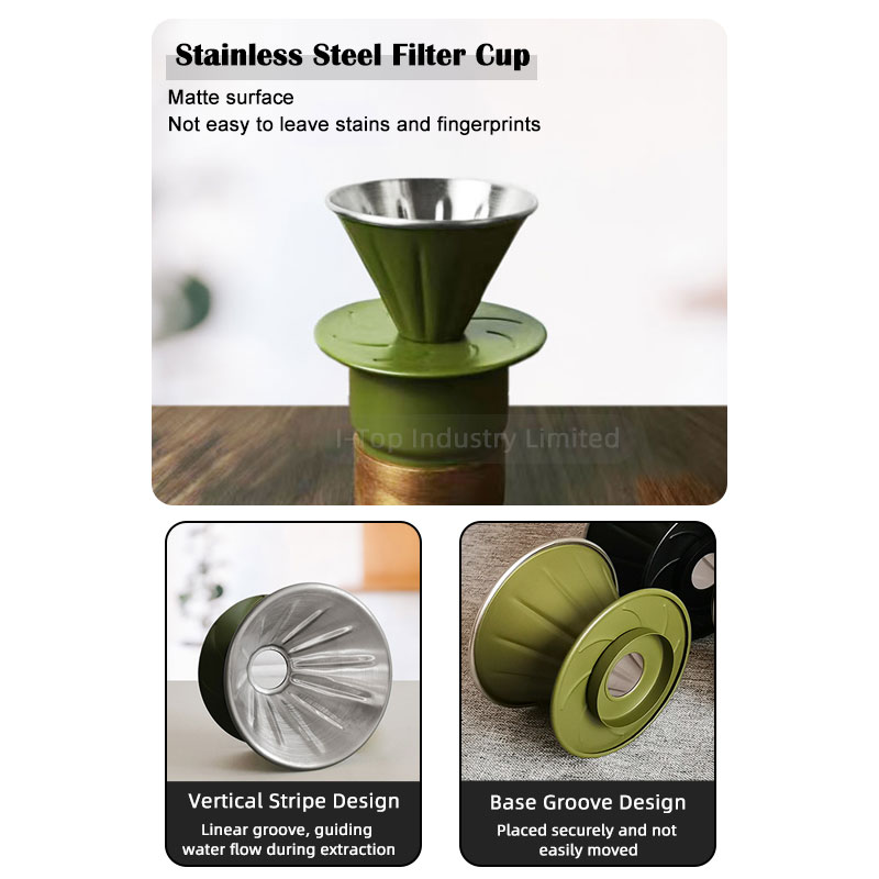 Portable Camping Coffee Grinder Maker Filter Pot Drip Travel Pour over Kit Coffee Sets