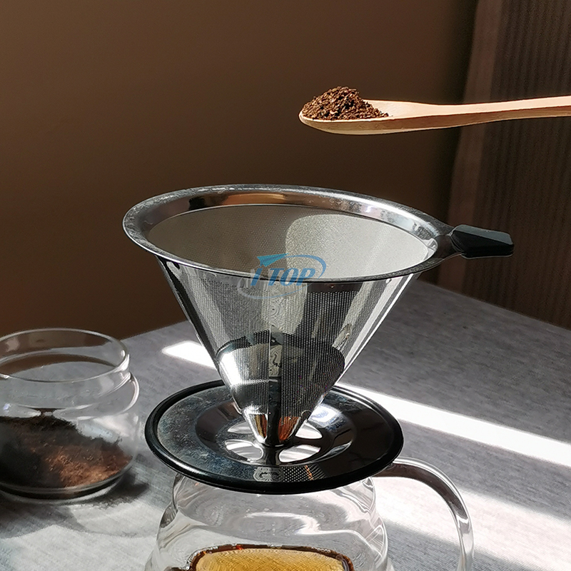  Coffee Dripper Portable Stainless Steel Coffee Dripper Mesh Filter