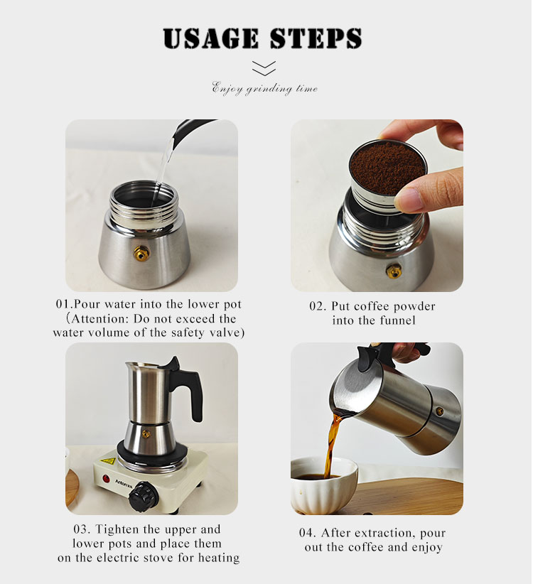 304 Stainless Steel Moka Pot