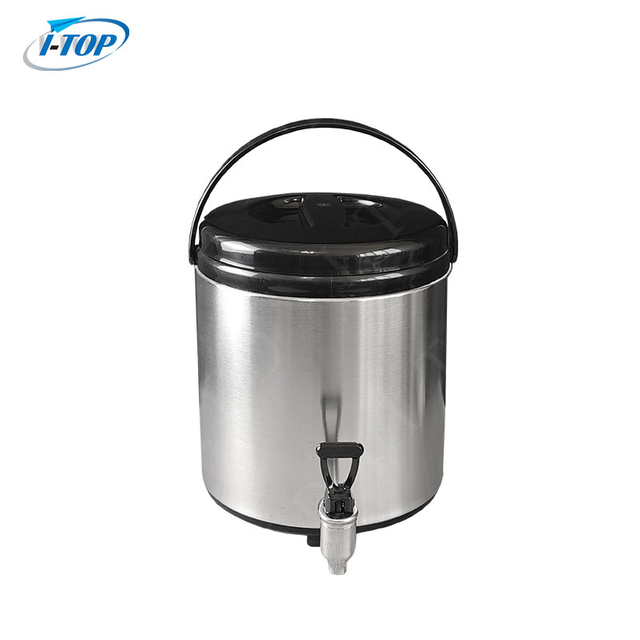 Stainless Steel Commercial Hot Water Drink Dispenser Insulated Coffee Thermos Keep Warm Barrel Milk Tea Bucket with Tap