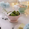 23cm 28cm Enamelware Powder Coated Custom Logo Fruit Food Strainer Enamel Colander With Stainless Steel Rim