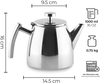 Stainless Steel tea pot Double walled 1.2L tea infuser Heat resistant Teapot with infuser