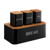 Home Kitchen Space Saving Extra Large Vertical Metal Stainless Steel Toast Bread Storage Box With Bamboo Cutting Board Lid