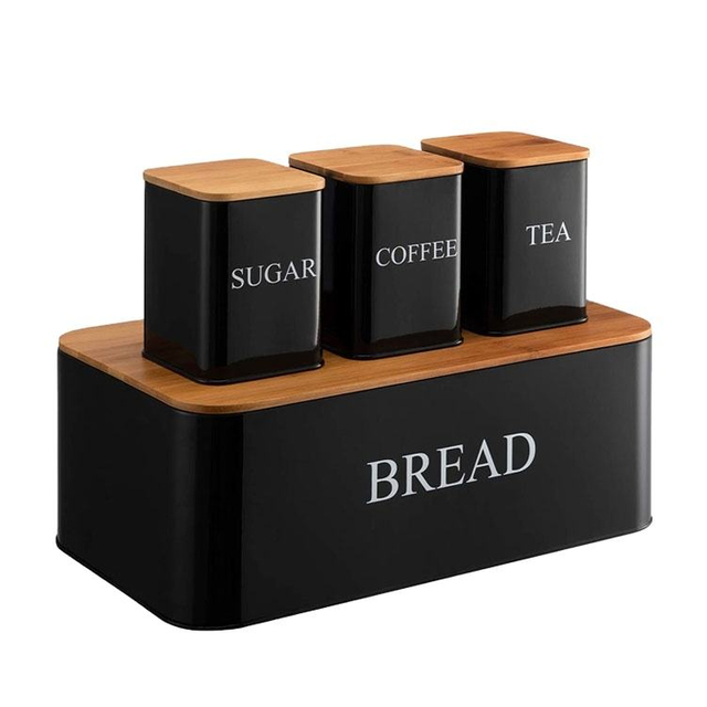 Home Kitchen Space Saving Extra Large Vertical Metal Stainless Steel Toast Bread Storage Box With Bamboo Cutting Board Lid