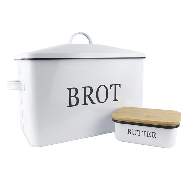 Factory Direct Custom Stainless Steel Bread Storage Box Wholesale Unique White Porcelain Food Bin Cosmetic Airtight Storage Box