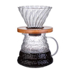 Glass Threaded Pour Over Coffee Filter Coffee Dripper with Walnut Pad