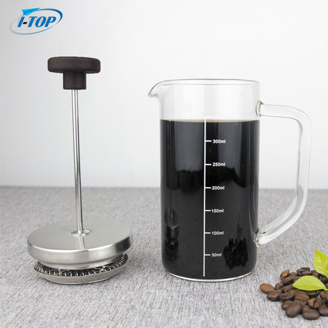 I-TOP GFP11 Amazon Hot Sale Black 350ml Mini Portable French Press Coffee Maker Tea Maker With Lid
