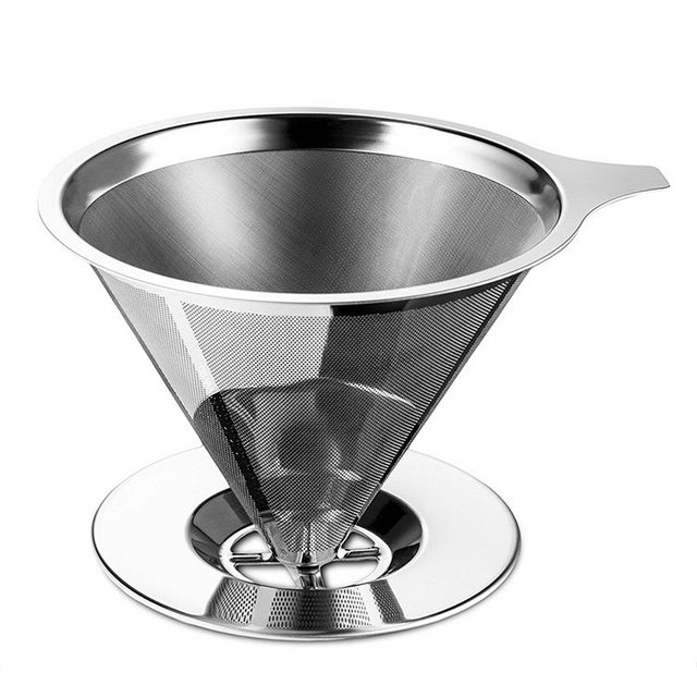 Stainless Steel Coffee Filter Reusable Funnel Filter Drip Coffee Filter