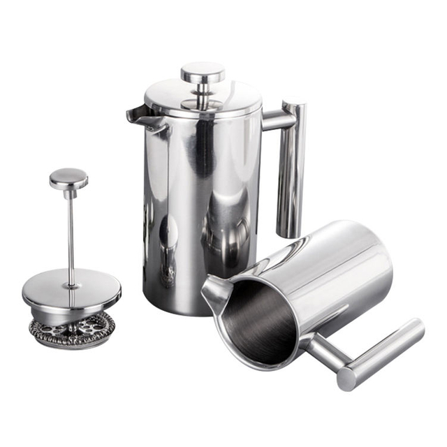 Brand New High Quality With Filter Coffee Press Tea Maker Pot Stainless Steel Press Coffee