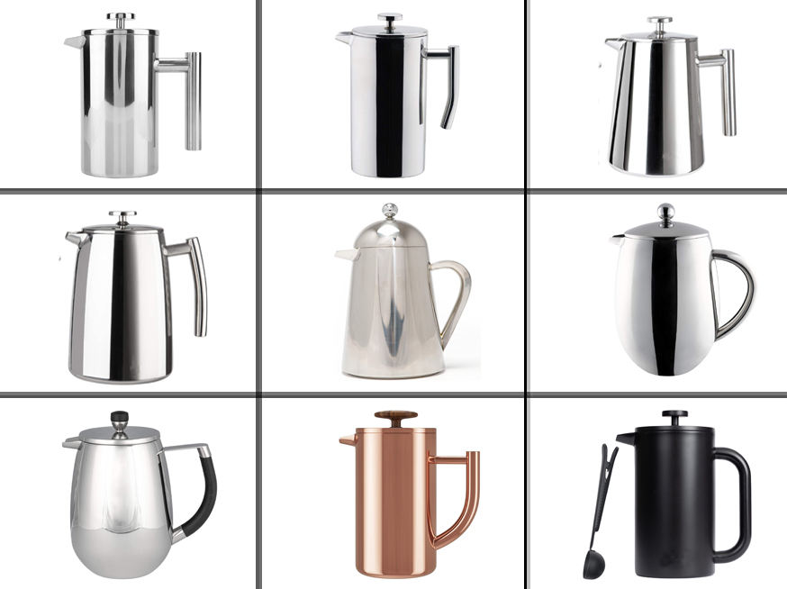 Factory Custom Logo Large Double Wall 304 Stainless Steel french press coffee