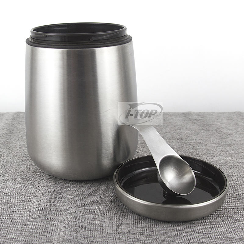 Amazon Top Seller Metal Coffee Canister Stainless Steel with Airtight Seal Lid Can Jar