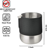 Milk Frothing Pitcher Stainless Steel Milk Steamer Jug Rounded Spout Heat Resistant Silicone Grip Pads Milk Jug