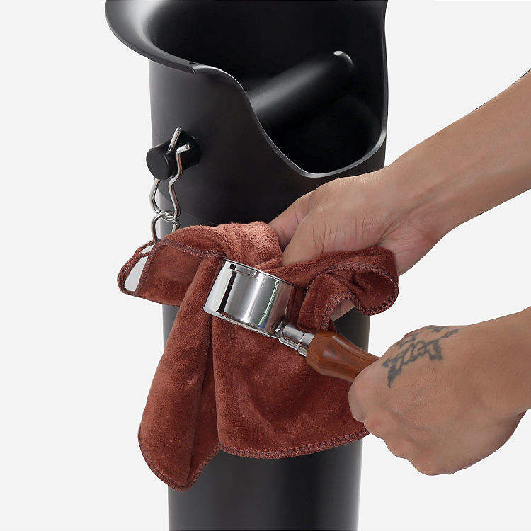 Knock Box for Espresso Grounds, Commercial Floor Standing Barista Style Absorbent Knockbox with Removable Non-Slip Base
