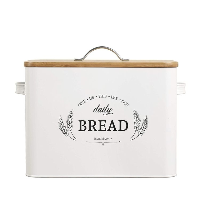 Large Bread Storage Container Box Extra Large Vintage Farmhouse Metal Food Bread Bin For Kitchen Countertop