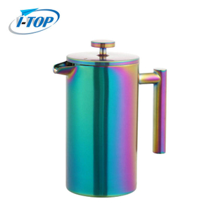 Rainbowl Painting French Press Dishwasher Safe Double Wall Stainless Steel Coffee French Press