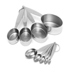 Wholesale Kitchen Cooking Baking Uses Rose Gold Heavy Duty Mirror Polished Stainless Steel Measuring Spoons And Cups Set 2 buyer