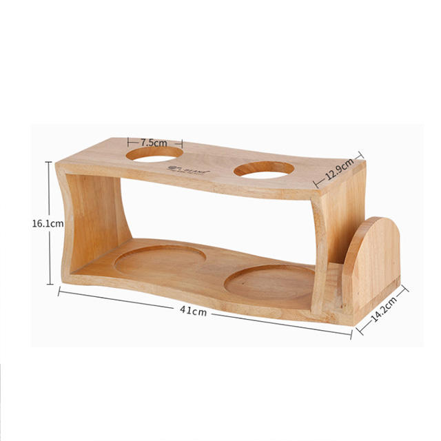 Coffee Dripper Double Stand Bamboo Pour Over Coffee Stand PourOver Drip Holder
