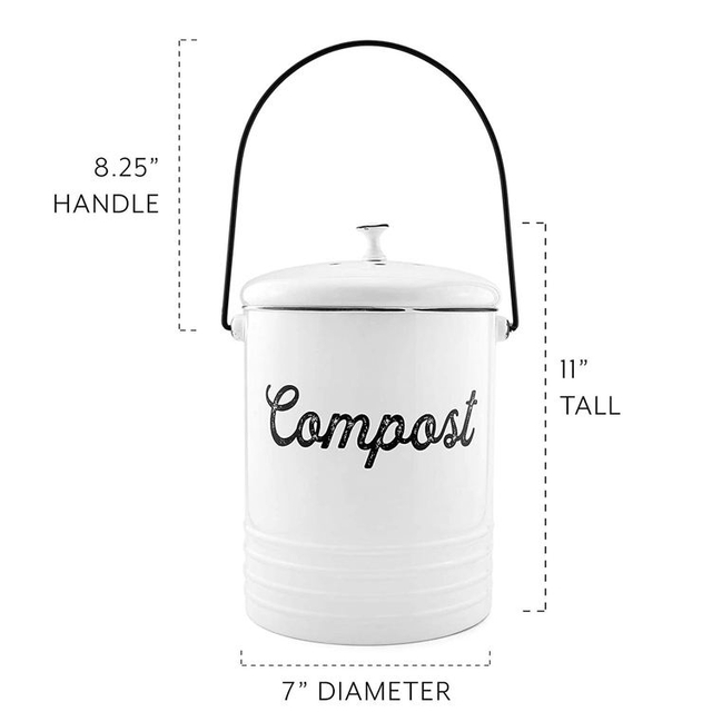 1.3 Gal Composter for Kitchen Countertop Rust Proof Indoor Non Smell Filters Compost Bin with Lid
