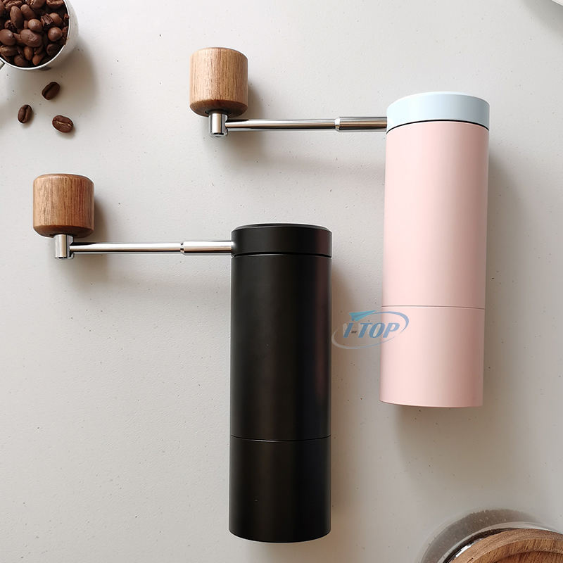 Stainless Steel Portable Mini Manual Coffee Bean Grinder with Wooden Handle