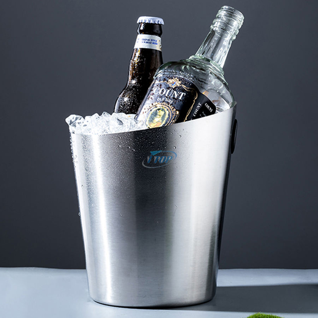 Custom Design 3 Liter Champagne Wine Ice Bucket Keep Cool For Hours Stainless Steel Insulated Ice Bucket For Cocktail Bar