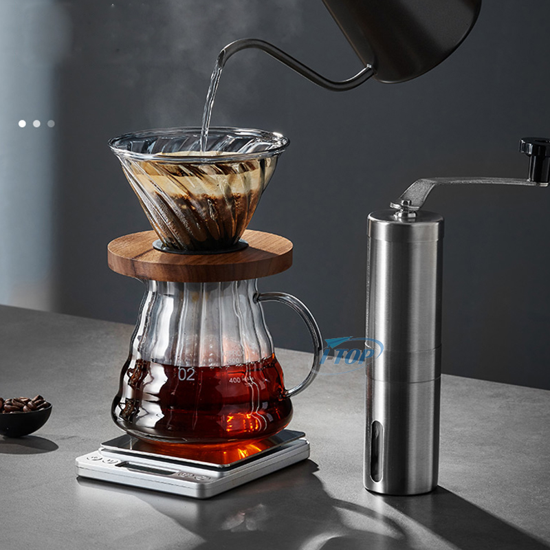 Camping hand brewed v60 coffee drip accessories gift travel bag set new design coffee grinder gift set