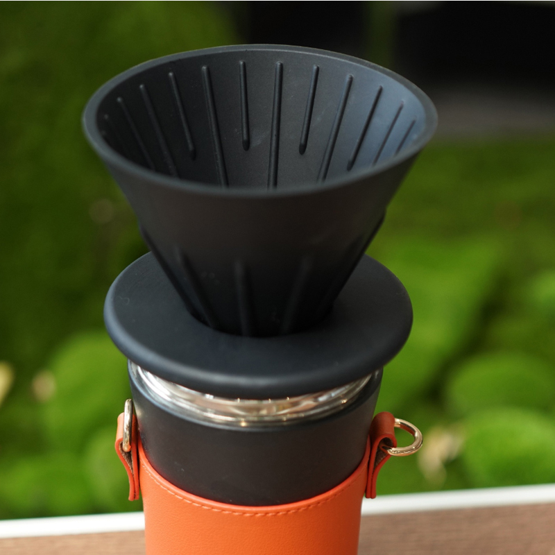 Reusable Foldable Cone Filter Holder Cold Brew Drip Collapsible Pour Over Silicone Coffee Dripper