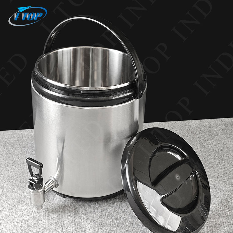 Stainless Steel Commercial Hot Water Drink Dispenser Insulated Coffee Thermos Keep Warm Barrel Milk Tea Bucket with Tap