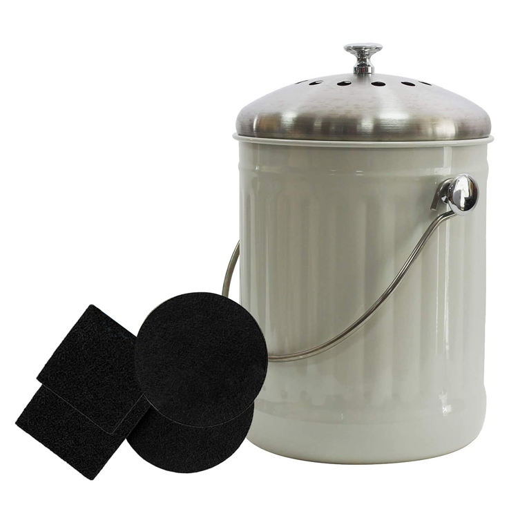 Mint Green Indoor Kitchen Counter top kitchen compost bin bucket