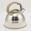 IT-CP1059 Manufacturer wholesale whistle stainless steel teapots kettle with wooden handle Whistling gas Kettle