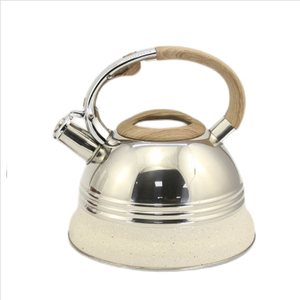 IT-CP1059 Manufacturer wholesale whistle stainless steel teapots kettle with wooden handle Whistling gas Kettle