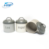 Kitchen storage stainless steel tea coffee sugar canister sets with Lid