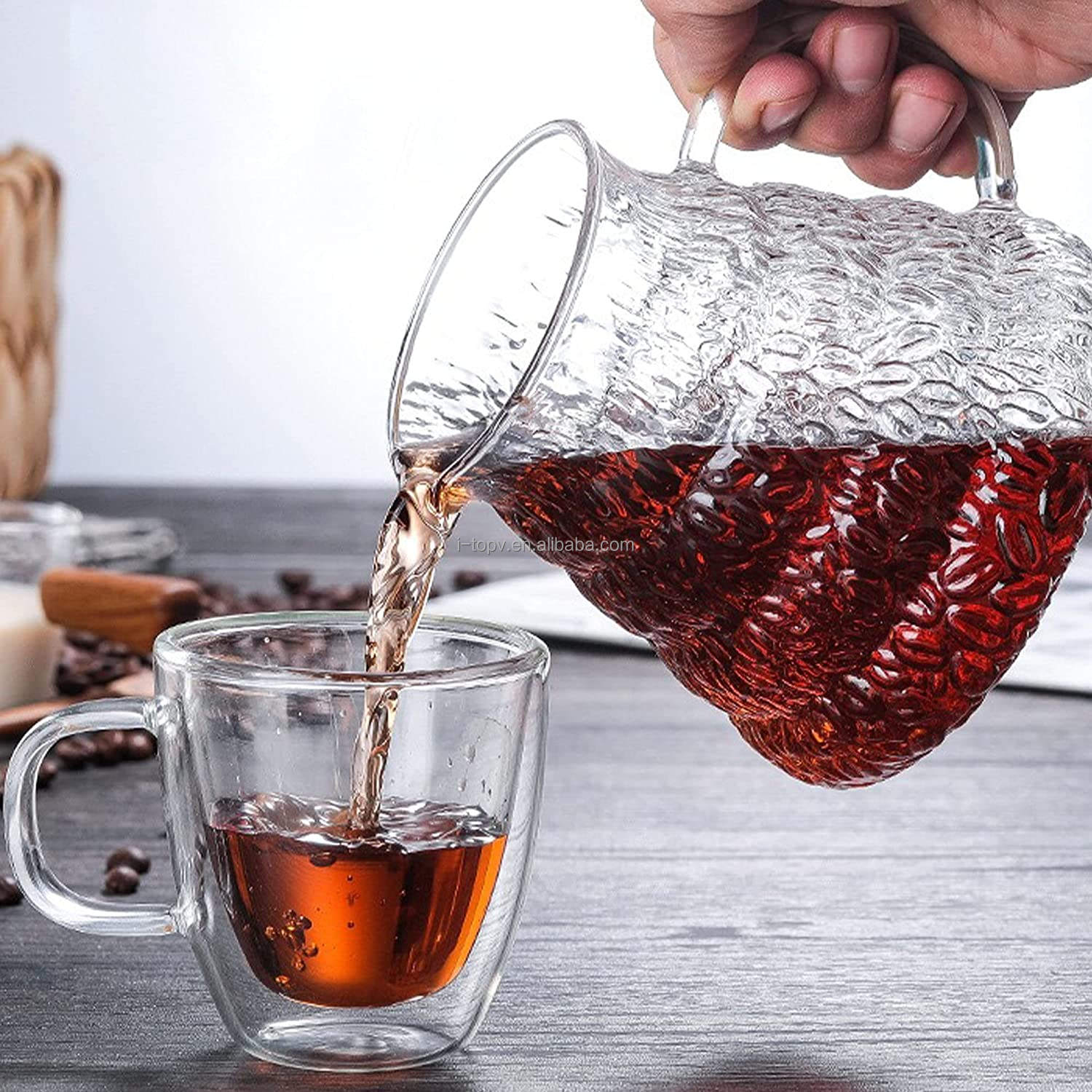 Pour Over Coffee Maker Set with Apace Living Filter with Coffee Measuring Cup And Cork Elegant Coffee Dripper with Glass Jug