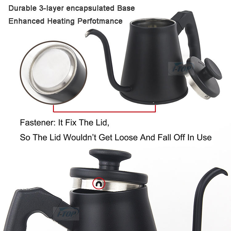 304 Stainless Steel Handle Drip Coffee Tea Pot Long Gooseneck