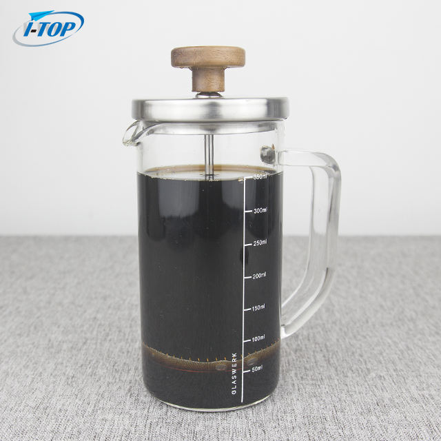 I-TOP GFP11 Amazon Hot Sale Black 350ml Mini Portable French Press Coffee Maker Tea Maker With Lid