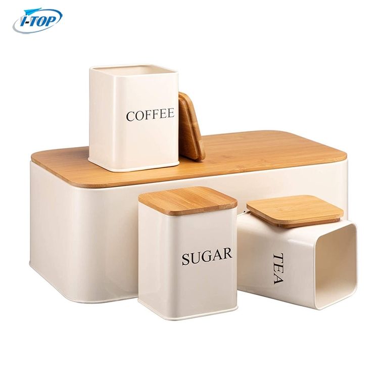 Cylinder Stainless Steel Home Kitchen Tea Coffee Sugar Storage Jar Canister Set With Seal Lid