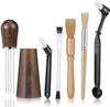 Espresso Coffee Distribution Tool Sandalwood Handle and Base Professional Espresso WDT Tool Coffee Needle Stirrer