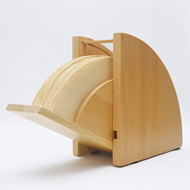 Coffee filter paper rack filter paper box bar storage rack storage box wooden dustproof V-shaped fan filter paper box