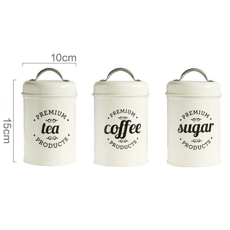 Premium Round Food Airtight Storage Jars Stainless Steel Cookies Coffer Tea Sugar Food Container Canister Set With Lid