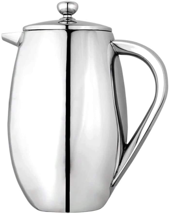 Satin 34oz Coffee Press Double Wall Stainless Steel Dishwasher Safe French Press