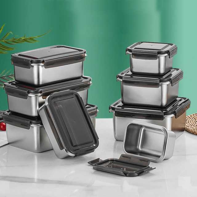 Food Grade Stainless Steel Food Container Set Launch Box for Kitchen Restaurant