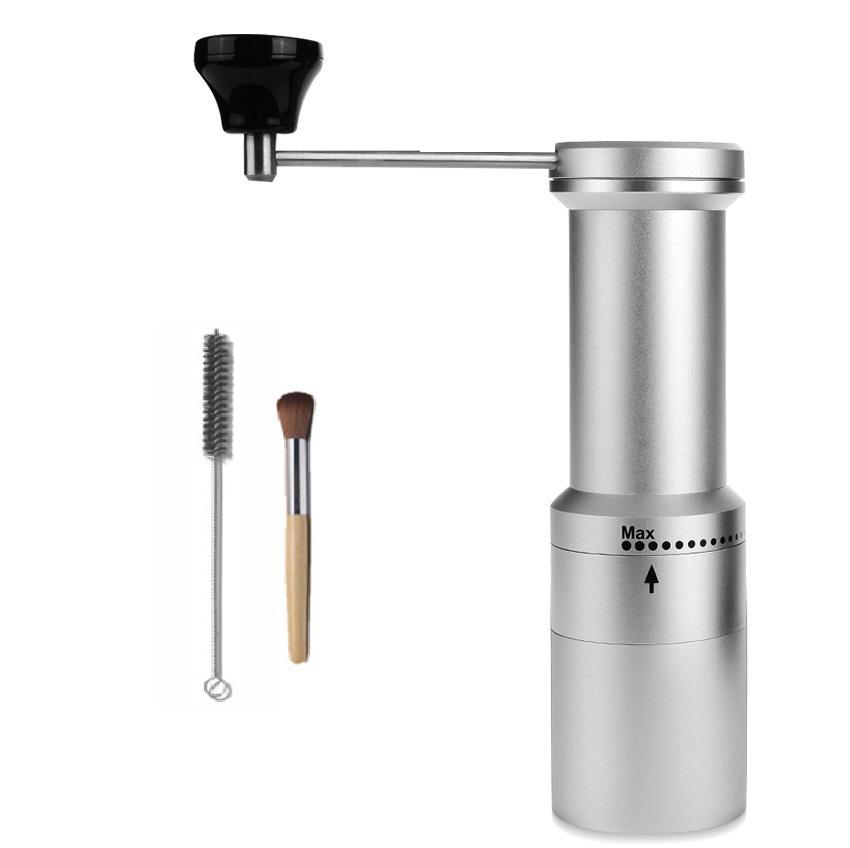 Manual Coffee Grinder with Stainless Steel Burr Adjustable Settings Hand Coffee Grinder Aviation Aluminum Manual Steel Core